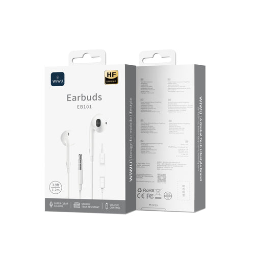 Auriculares con cable WiWU EB101 jack 3,5 mm (1,2 m) blanco